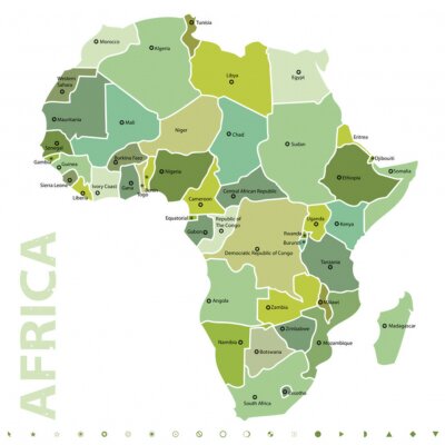 Afrikanische Länder in Grün