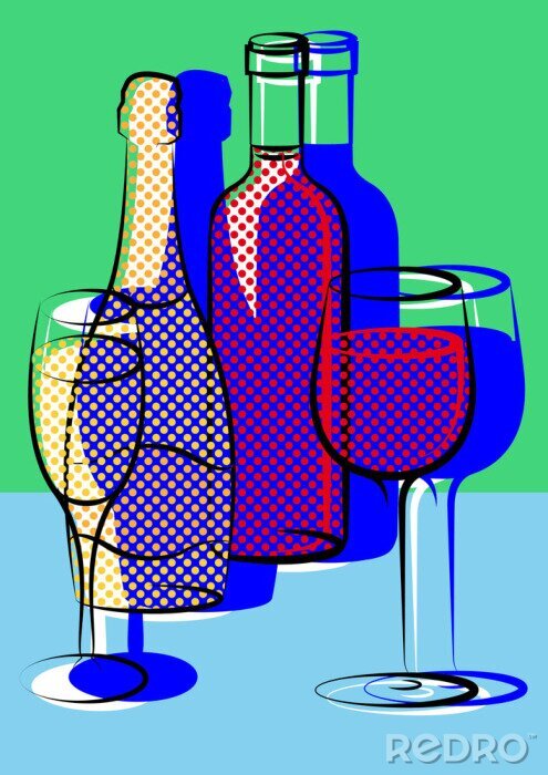 Bild Alkohol im Pop-Art-Stil