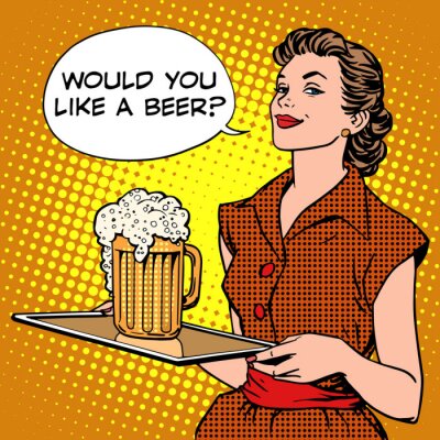 Alkoholische Getränke Comic-Grafik mit Bier