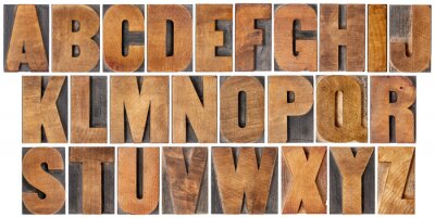Alphabet Buchstaben aus Holz im Vintage-Stil