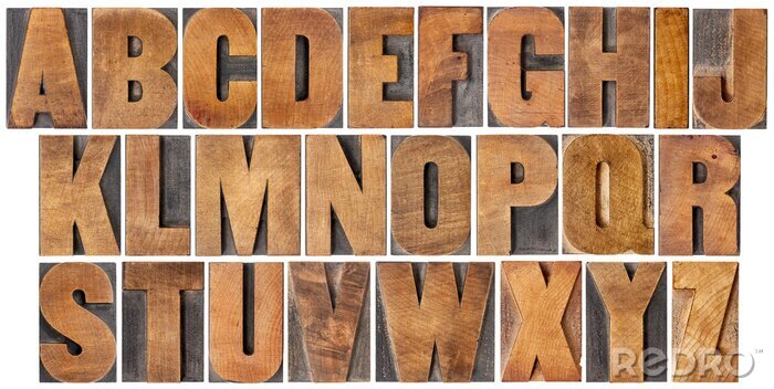 Bild Alphabet Buchstaben aus Holz im Vintage-Stil