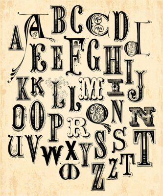Alphabet im Vintage-Stil