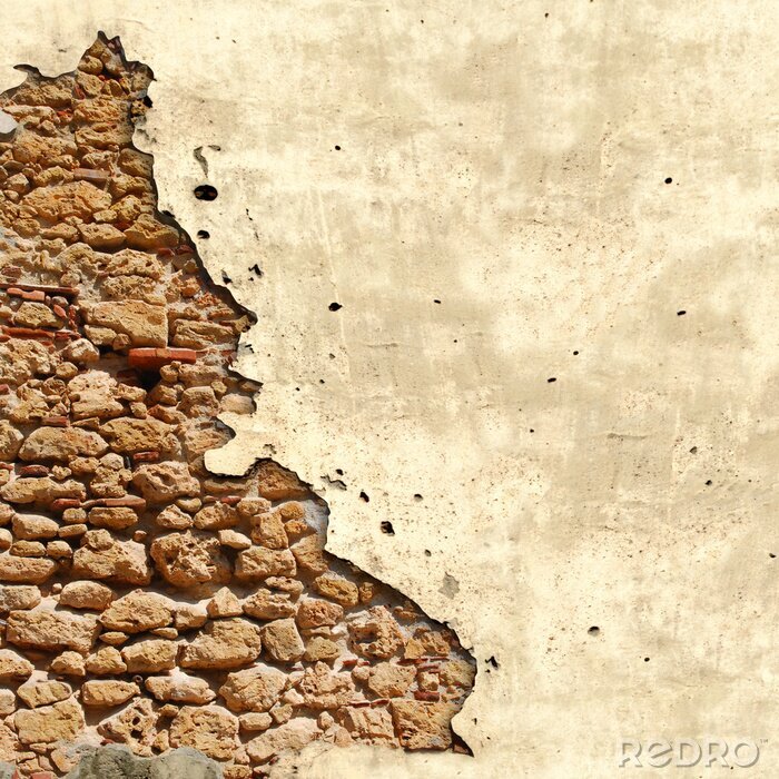 Bild Alte beschädigte Steinmauer