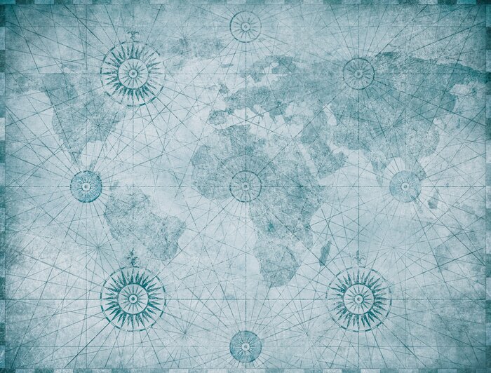 Bild Alte Karte der Meereswelt