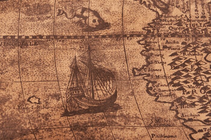 Bild Alte Karte mit Schiff