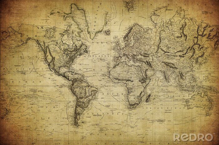 Bild Alte Weltkarte im Retro-Stil