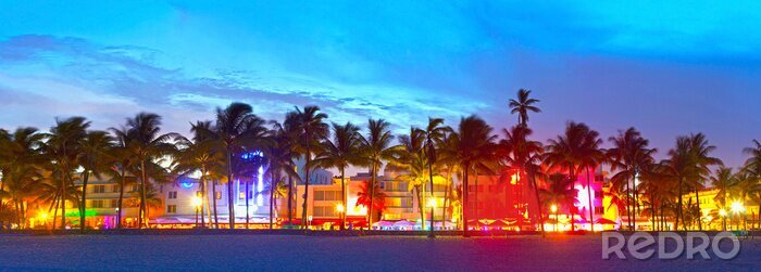 Bild Amerika bunte Promenade in Miami Beach