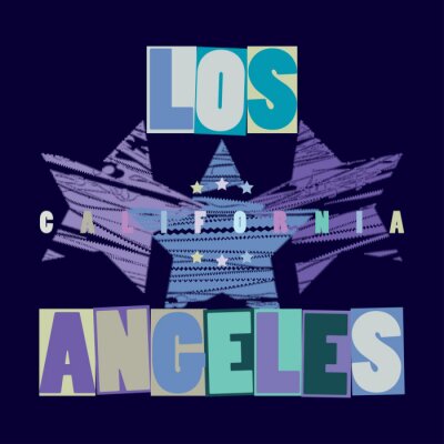 Amerika Werbegrafik für die Stadt Los Angeles