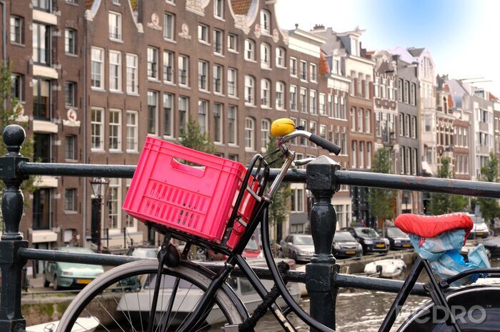 Bild Amsterdam und Fahrrad mit Korb