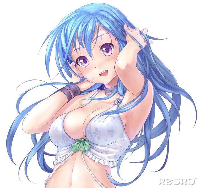 Bild Anime-Mädchen mit blauen Haaren