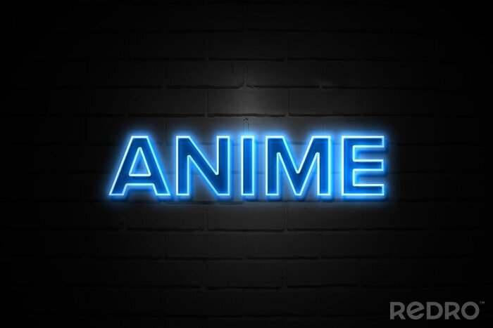 Bild Anime neon Sign on brickwall