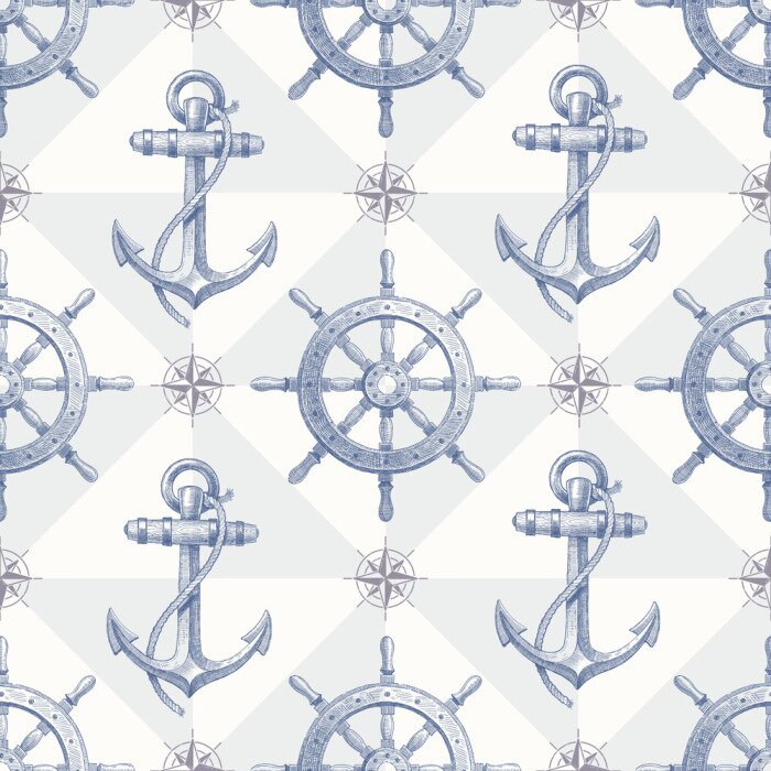 Bild Anker und Steuerruder Patchwork