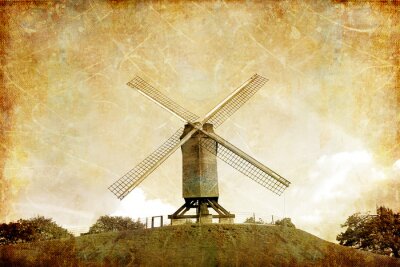 Ansicht einer Windmühle Vintage