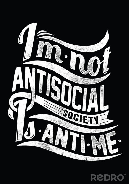 Bild Anti-sozialer Slogan auf dunklem Hintergrund