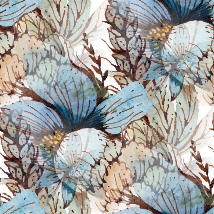 Bild Aquarell-Blumen ornamental