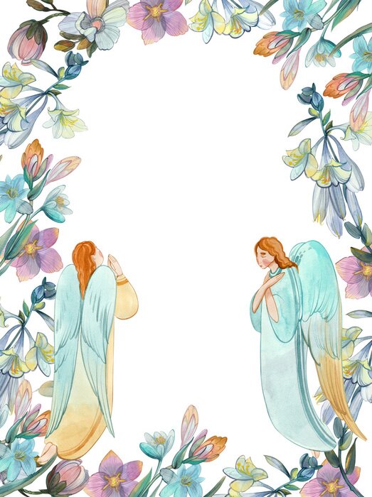 Bild Aquarell-Engel beim Gebet