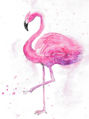Aquarell Flamingo auf hellem Hintergrund