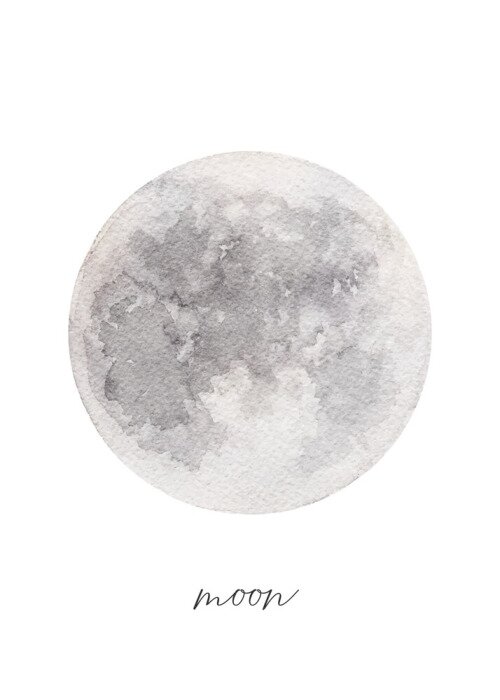 Bild Aquarell minimalistischer Mond