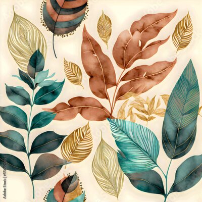 Bild Aquarellblättermuster