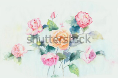 Bild Aquarellgemalte Rosen
