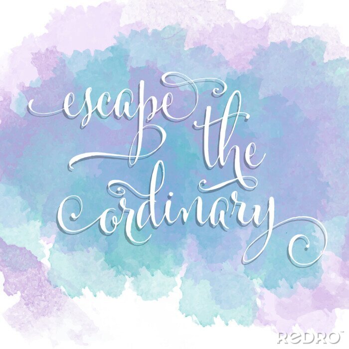 Bild Aquarelltypografie mit heller Aufschrift