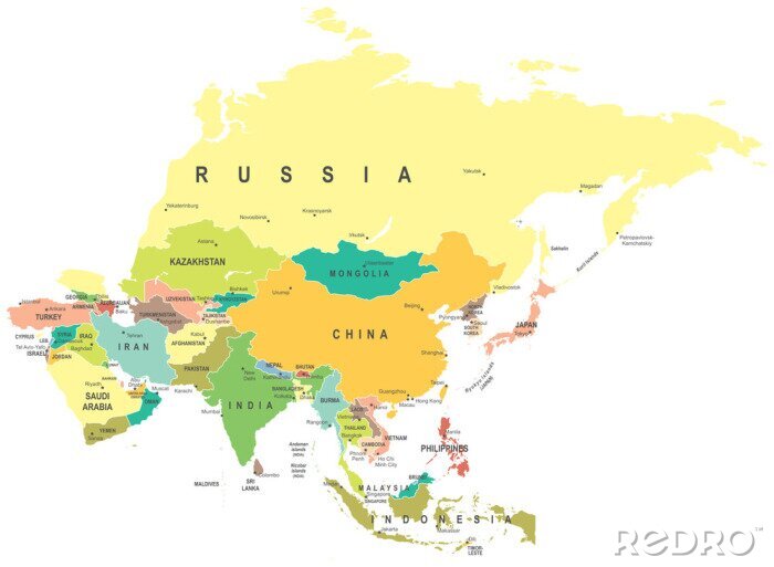 Bild Asien auf der politischen Karte