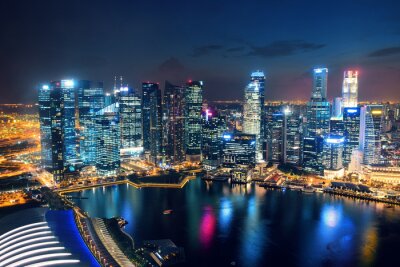 Bild Asien und Singapur bei Nacht