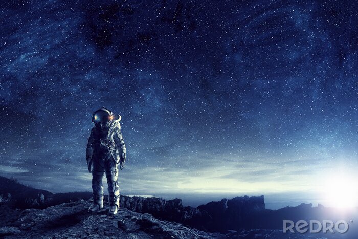 Bild Astronaut im Weltraum mit Sternen im Hintergrund