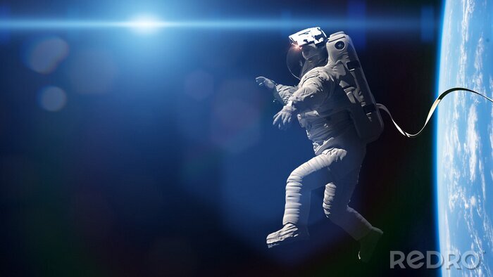 Bild Astronaut im Weltraum vor dem Hintergrund des Planeten