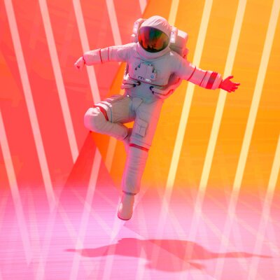 Astronaut in einem Zustand der Schwerelosigkeit