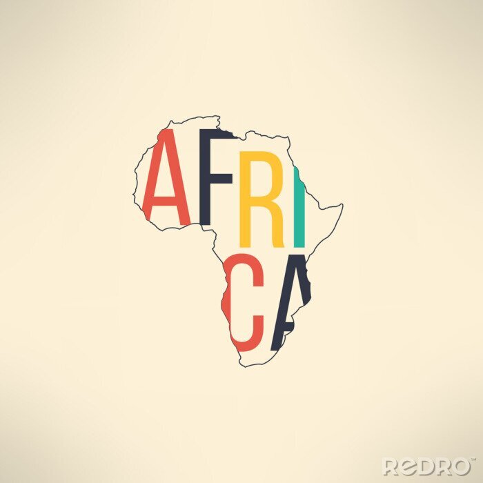 Bild Aufschrift Afrika auf der Karte