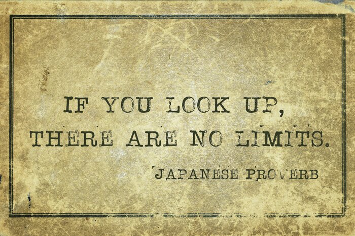 Bild Aufschrift Der Himmel ist nicht die Grenze