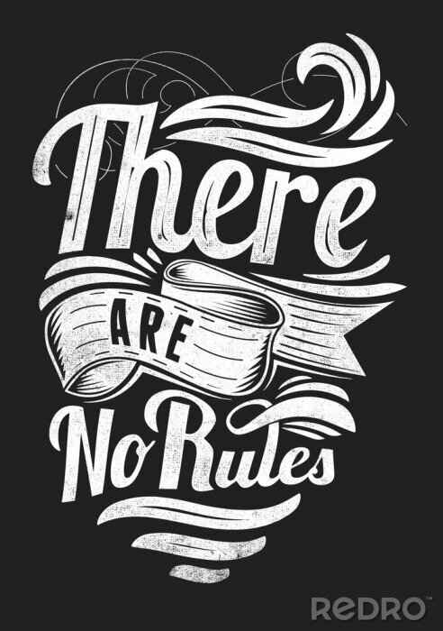 Bild Aufschrift keine Regeln auf schwarzem Hintergrund