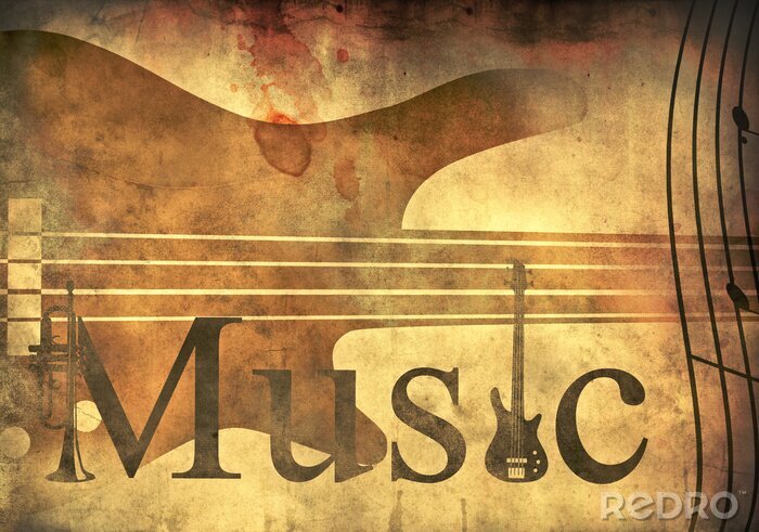Bild Aufschrift Musik Vintage