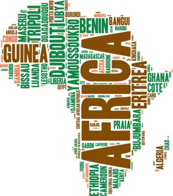 Bild Aufschriften auf der afrikanischen Karte