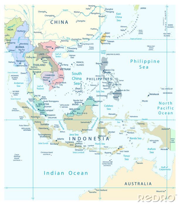 Bild Aufteilung Südostasiens in Länder