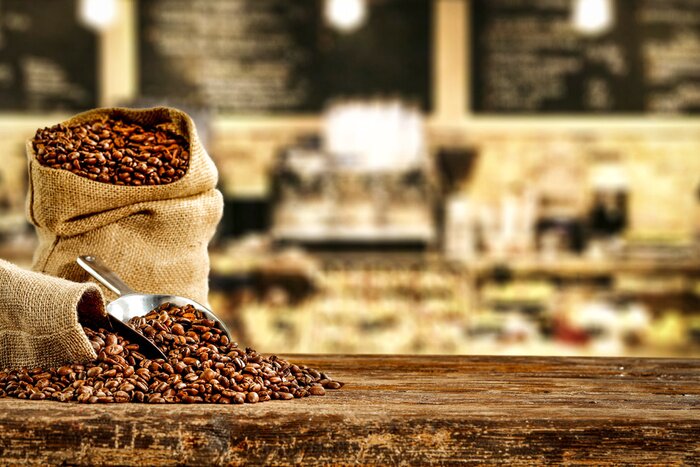 Bild Aus dem Sack verschüttete Bohnen