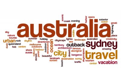 Bild Australische Aufschriften auf weißem Hintergrund