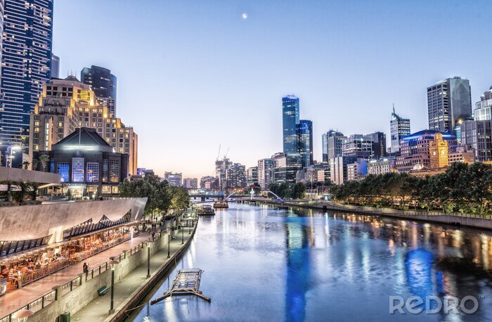Bild Australische Metropole Melbourne bei Nacht