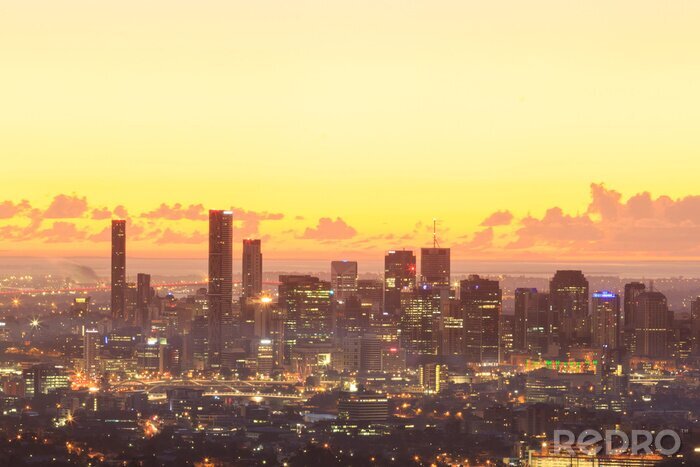 Bild Australische Stadt bei Sonnenuntergang