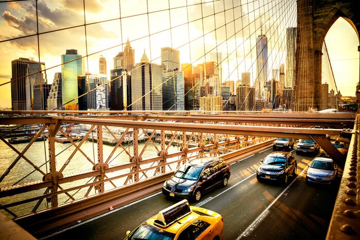 Bild Autos auf der Brooklyn Bridge New York