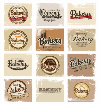 Bild Bäckerei-Etiketten Retro