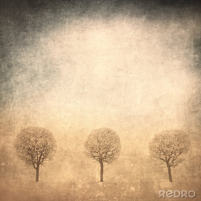 Bild Bäume auf Retro-Hintergrund