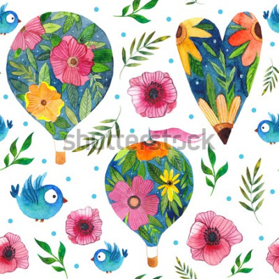 Bild Ballon- und Blumenmuster