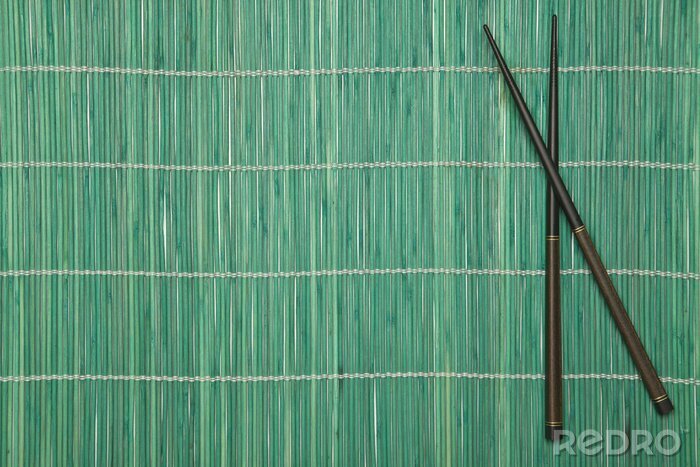 Bild Bambusmatte und Stäbchen