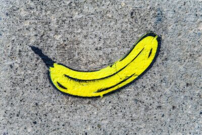 Banane Abbildung auf einer rauen Oberfläche