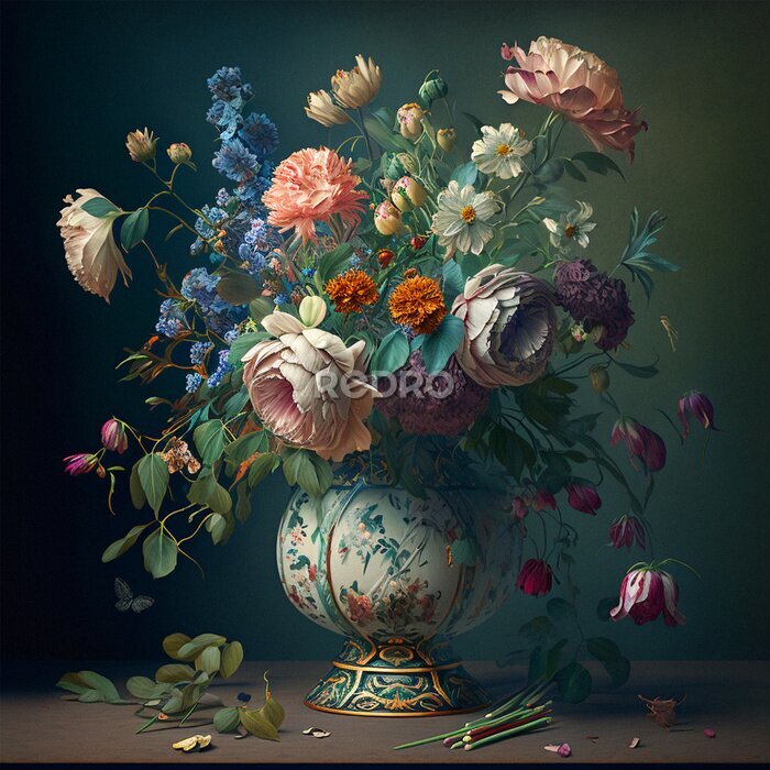 Bild Barocke Blumen in einer Vase