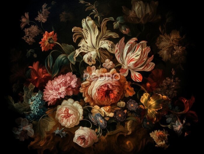 Bild Barocke Dekoration mit Blumen