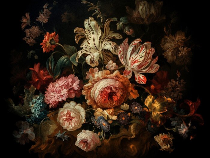 Bild Barocke Dekoration mit Blumen