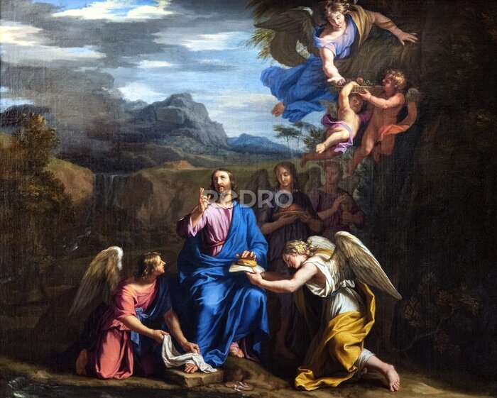 Bild Barocke Malerei von Jesus mit Engeln